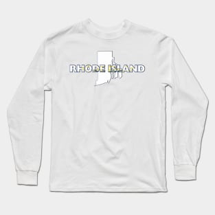 Rhode Island Colored State Letters Long Sleeve T-Shirt